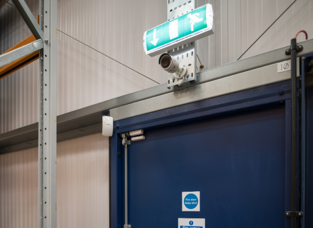 CCTV camera above door entrance