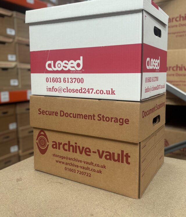 archive vault and closed secure storage boxes
